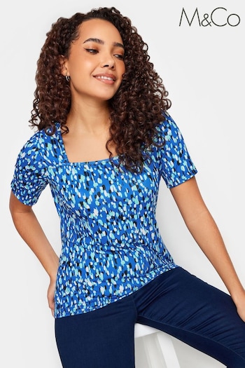 M&Co Blue Square Neck Top (651461) | £27