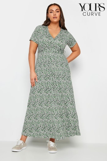 Yours Curve Green Floral Maxi Wrap Dress (651570) | £37