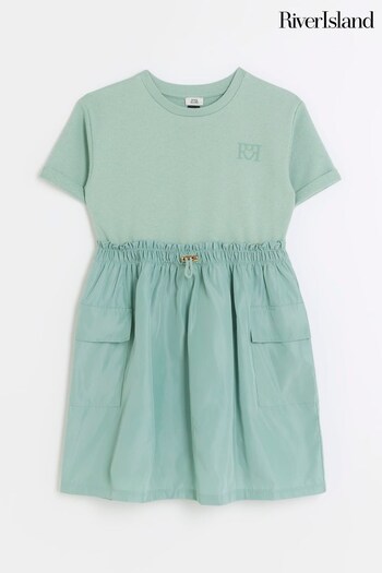 River Island Green Girls Nylon T-Shirt Dress (651830) | £25