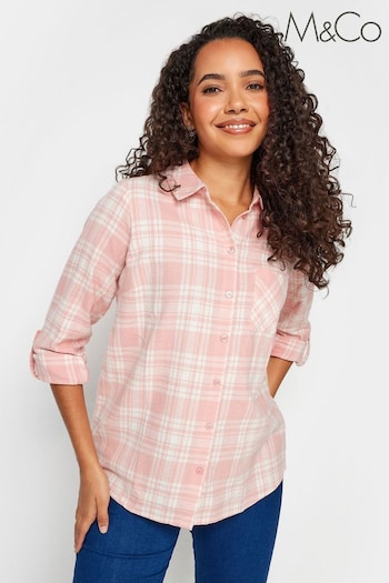M&Co Pink Petite Boyfriend Petite Checked Shirt (651980) | £29
