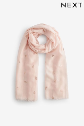 Blush Pink Foil Lightweight Scarf (652109) | £11