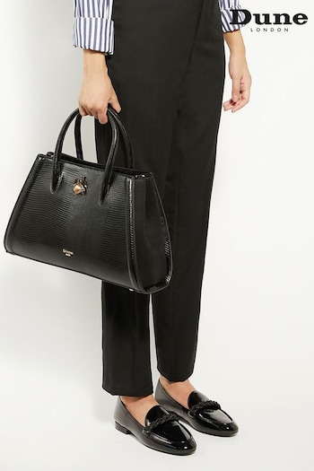 Dune London Daitlyn Structured Top Handle Black Handbag (652135) | £110