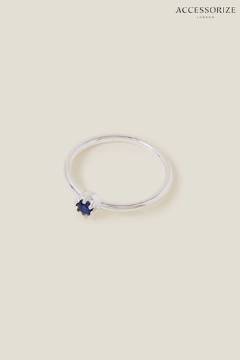 Accessorize Blue Sterling Silver-Plated Sparkle Ring (652222) | £18