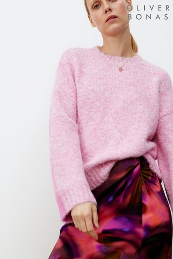 Oliver Bonas Two Tone Pink Knitted Jumper (652382) | £60