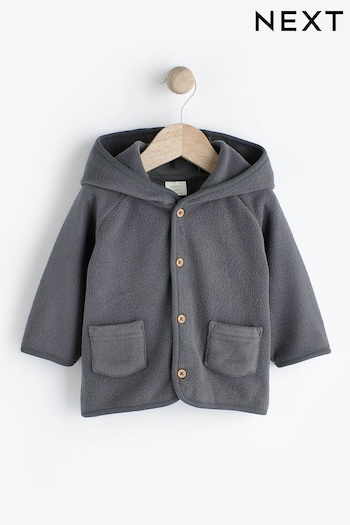 Charcoal Grey Hooded Cosy Fleece Stripe Jacket (0mths-2yrs) (652497) | £11 - £12