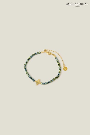 Accessorize 14ct Gold Plated Beaded Star Bracelet (652552) | £16