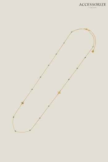Accessorize 14ct Gold-Plated Beaded Long Necklace (652563) | £24