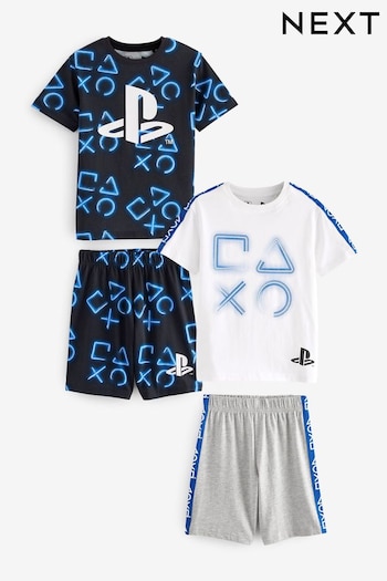 Blue/White Playstation Short Payjamas 2 Pack (5-16yrs) (652584) | £25 - £32
