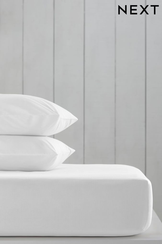 White Cotton Rich Fitted Sheet (652585) | £12 - £19