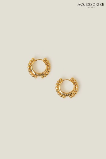 Accessorize 14ct Gold-Plated Bobble Round Hoop Earrings (652593) | £16
