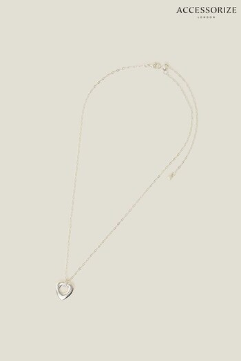 Accessorize Sterling Silver-Plated Heart Necklace (652672) | £18