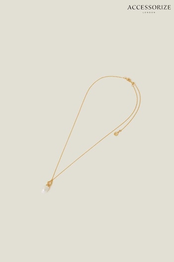 Accessorize 14ct Gold Plated Long Pearl Pendant Necklace (652683) | £22