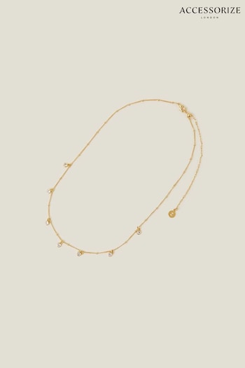 Accessorize 14ct Gold Plated Crystal Station Necklace (652693) | £18
