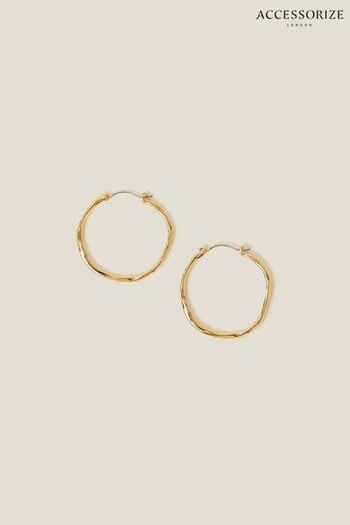 Accessorize 14ct Gold-Plated Molten Hoops (652753) | £16
