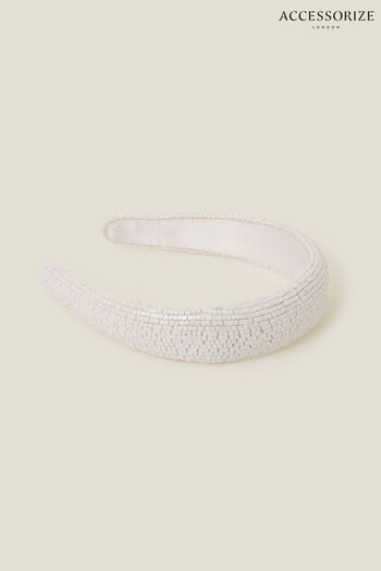 Accessorize White Beaded Headband (652775) | £25