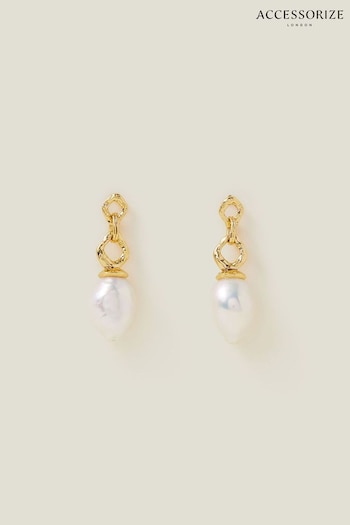 Accessorize 14ct Gold-Plated Pearl Drop Earrings (652871) | £22