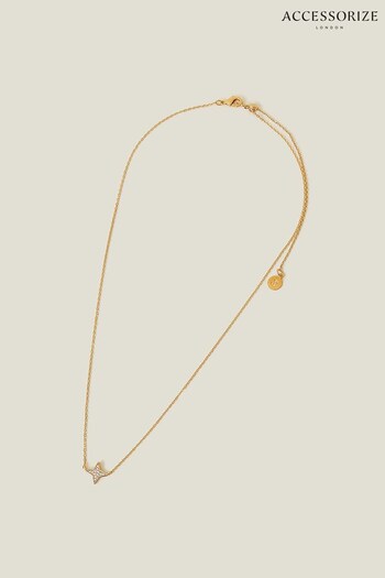 Accessorize 14ct Gold-Plated Sparkle Star Charm Necklace (652904) | £16