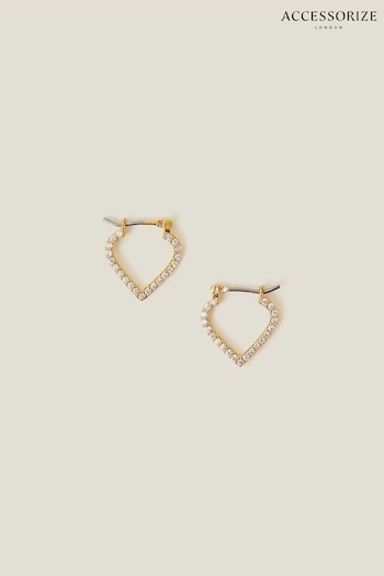 Accessorize 14ct Gold-Plated Sparkle Mosaic Hoop Earrings (652909) | £16