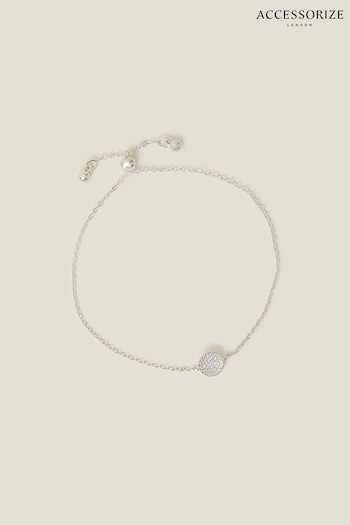 Accessorize Sterling Silver-Plated Sparkle Circle Bracelet (652975) | £16