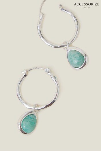 Accessorize Blue Sterling Silver-Plated Turquoise Drop Earrings (653199) | £18