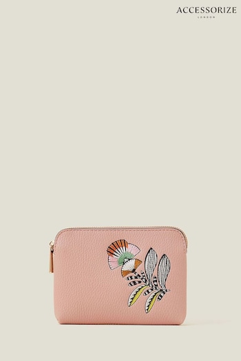 Accessorize Pink Embroidered Floral Coin Purse (653218) | £14