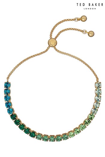 Ted Baker MELRAH: Gold Tone Crystal Adjustable Tennis Bracelet For Women (653260) | £40