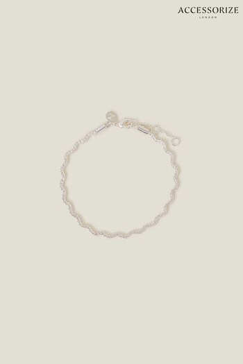 Accessorize Sterling Silver Plated Wiggle Chain Bracelet (653267) | £14