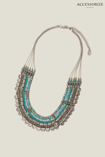 Accessorize Blue Statement Beaded Necklace (653362) | £22