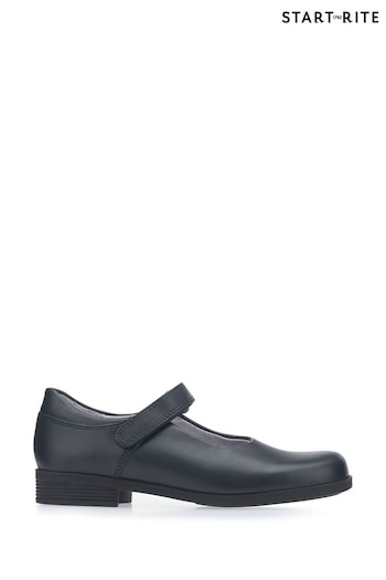 Start-Rite Samba Navy Leather School Eden Shoes Wide Fit (653446) | £46