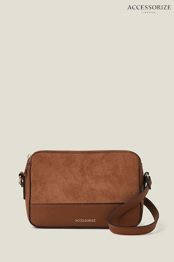 Accessorize Brown Suedette Classic Cross-Body Bag (653504) | £25