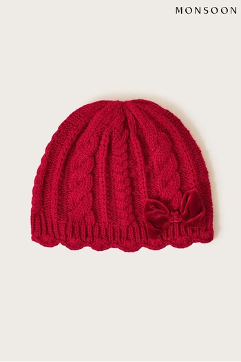 Monsoon Velvet Bow Beanie Hat (653696) | £13 - £14