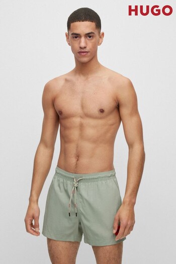 HUGO Green Logo-Label Swim Shorts In Recycled Material (653827) | £59