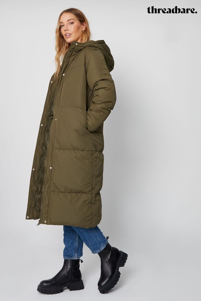 Buy Women s Casual Hooded Green Long Online Next UK