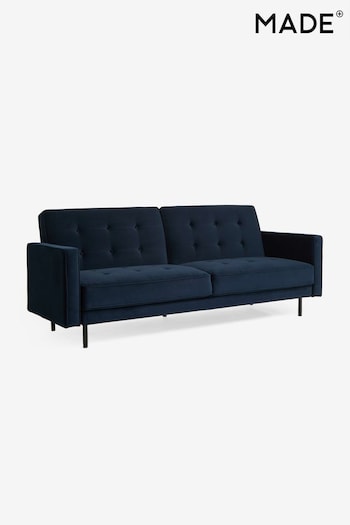 MADE.COM Midnight Navy Blue Velvet Rosslyn Sofa Bed (654507) | £599