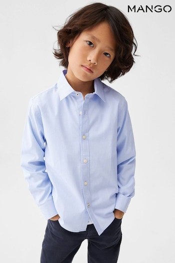 Mango Blue Striped Cotton Shirt (654518) | £23