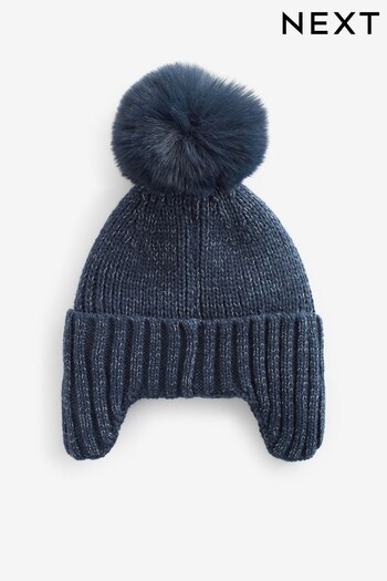 Navy Pom Pom Trapper Hat (3mths-13yrs) (654706) | £7 - £10