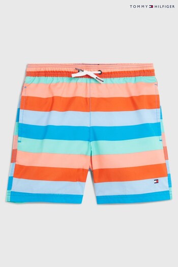 Tommy Hilfiger Medium Blue Drawstring Swim Orange Shorts (655494) | £45