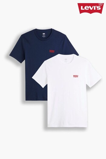 Levi's® Blue Crew Neck Mini Chesthit T-Shirts 2 Pack (655542) | £35