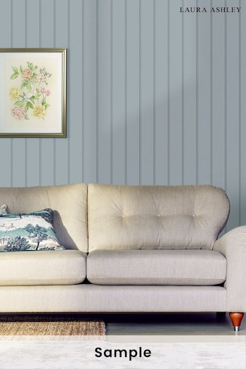 Laura Ashley Blue Chalford Wood Panelling Seaspray A4 Wallpaper Sample (655585) | £1