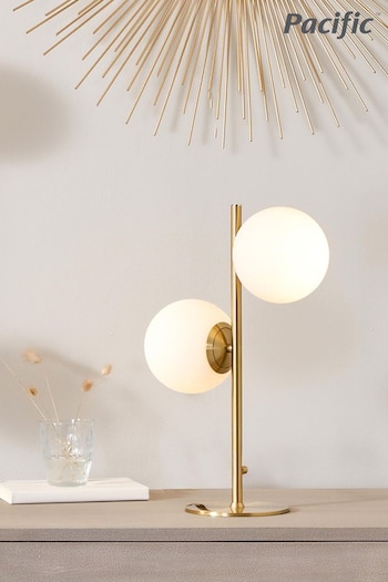 Pacific White Leo Orb And Gold Metal Table Lamp (656120) | £125