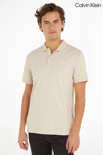 Calvin Klein Natural Smooth Cotton Slim Fit Polo Shirt (656262) | £80