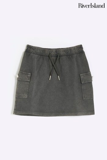 River Island Grey Girls Cargo Pull On Skirt (656353) | £14