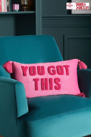 Fushsia Pink 50 x 30cm You Got This Tufted Cushion (656440) | £20
