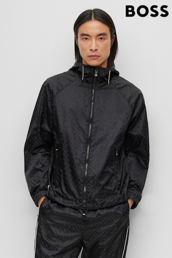 BOSS Black Monogram Jacquard Hooded Water-Repellent Finish Jacket (656451) | £269