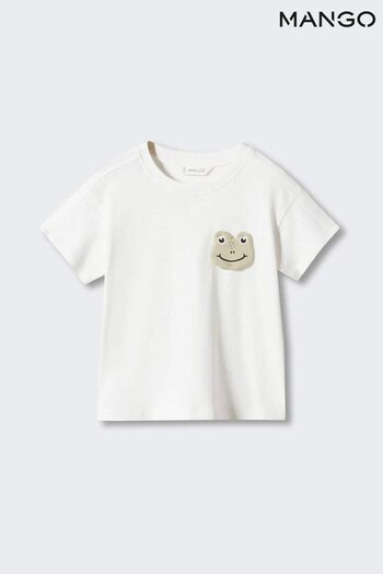 Mango Cream Cotton Printed T-Shirt (656977) | £11
