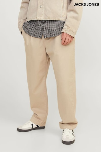 JACK & JONES Brown Wide Fit Relaxed rodeo Trousers (657008) | £36