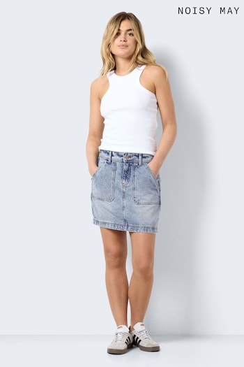 NOISY MAY Blue Denim Mini Skirt With Stretch Waistband (657057) | £26