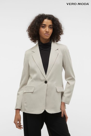 VERO MODA Grey Relaxed Fit Long Sleeve Blazer (657098) | £45