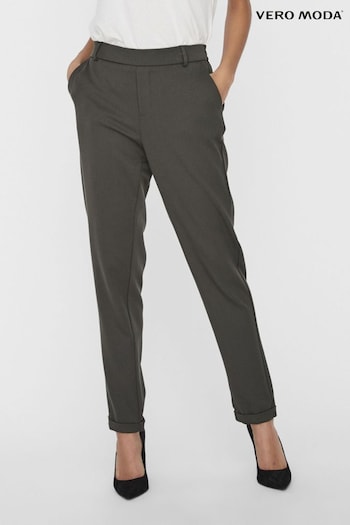 VERO MODA Dark Grey Mid Waist Straight Leg Trousers (657106) | £30