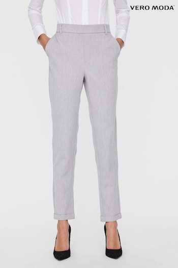 VERO MODA Grey Mid Waist Straight Leg Trousers (657146) | £30